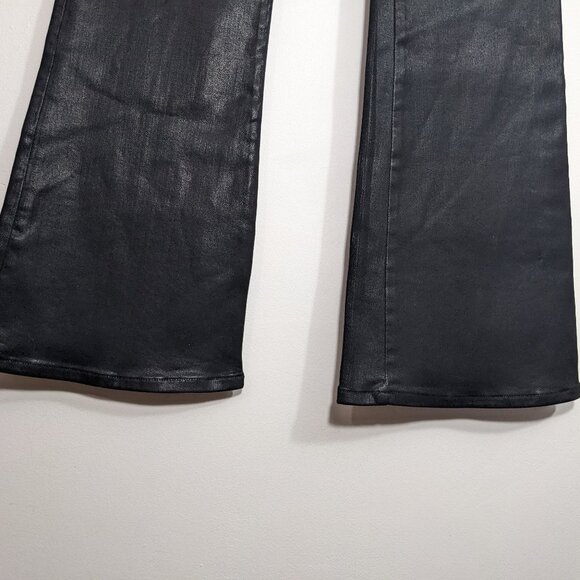 FRAME The Jet Set Flare Black Coated Denim Jeans Bell Bottom Flare - Picture 5 of 10